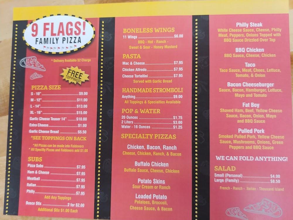 NINE Flags Pizza Menu image 3