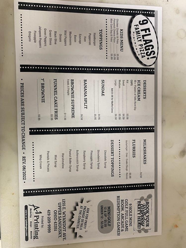 NINE Flags Pizza Menu image 4